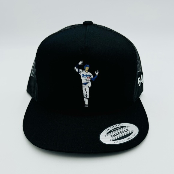 NEW LA Dodgers Shohei Ohtani MLB Baseball 50/50. Club SnapBack Hat Black Grey - Picture 2 of 2
